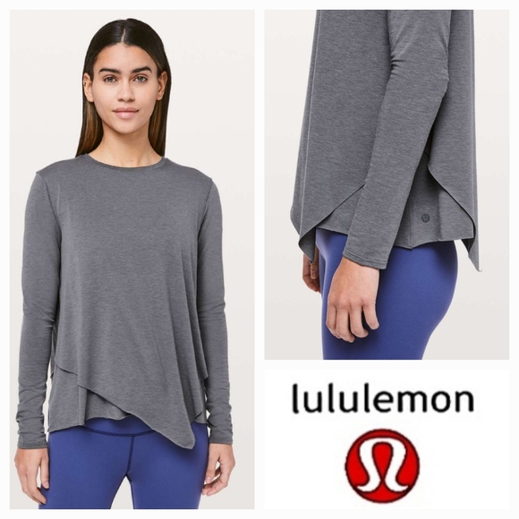 Lululemon Sweetest Day Long Sleeve Tencel Top in Heathered Titanium Sz 6 - Picture 1 of 15